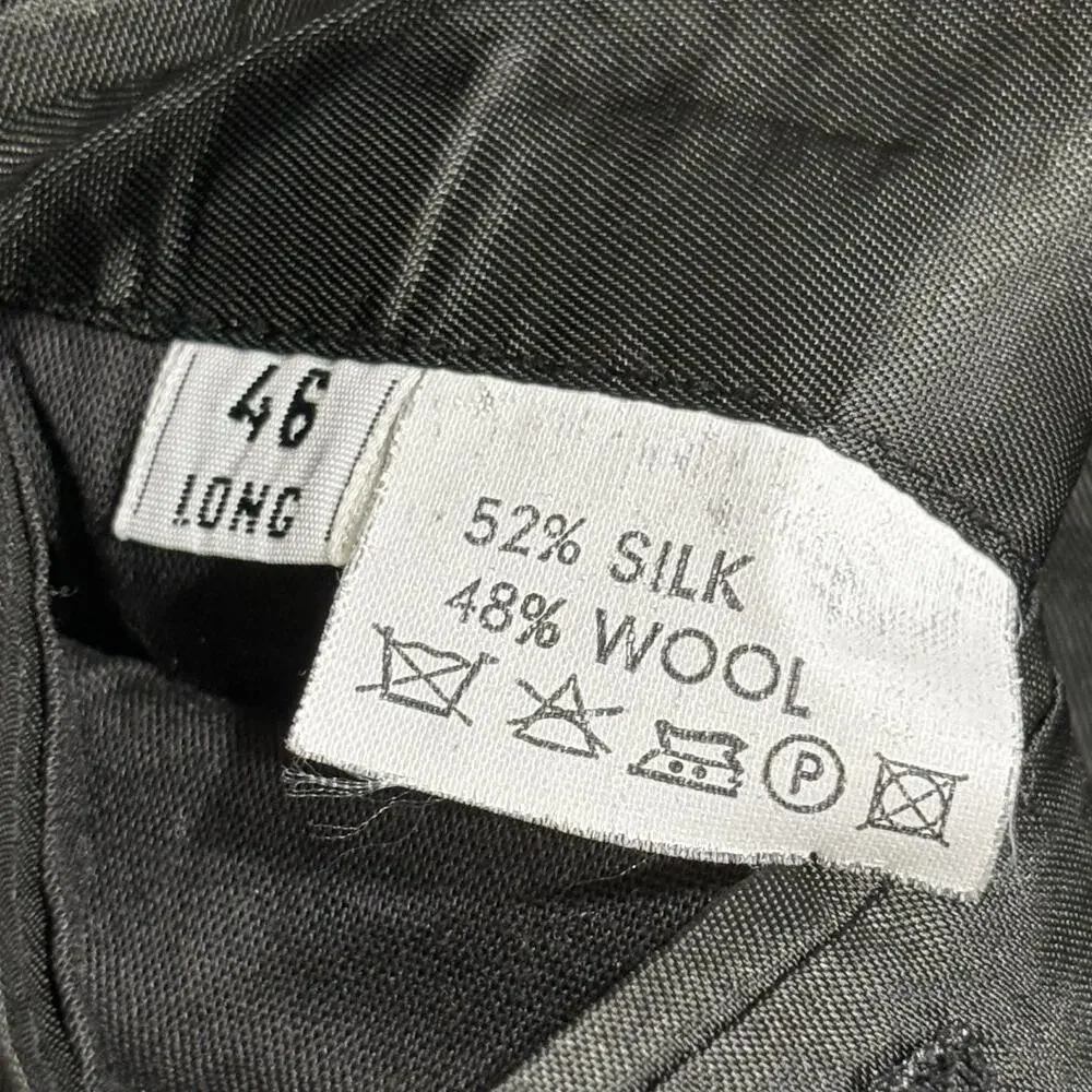 Jos A Bank Blazer Mens 46 Long Gray Silk Wool 2 Button Sport Coat Jacket